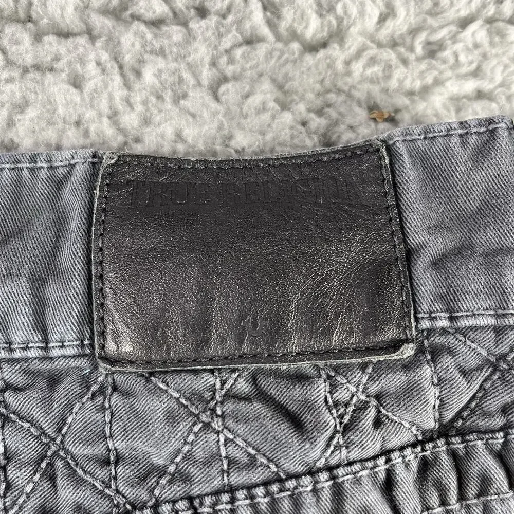 True Religion Dean Slim Relaxed Geo Quilted Pants Grey 32x32 READ